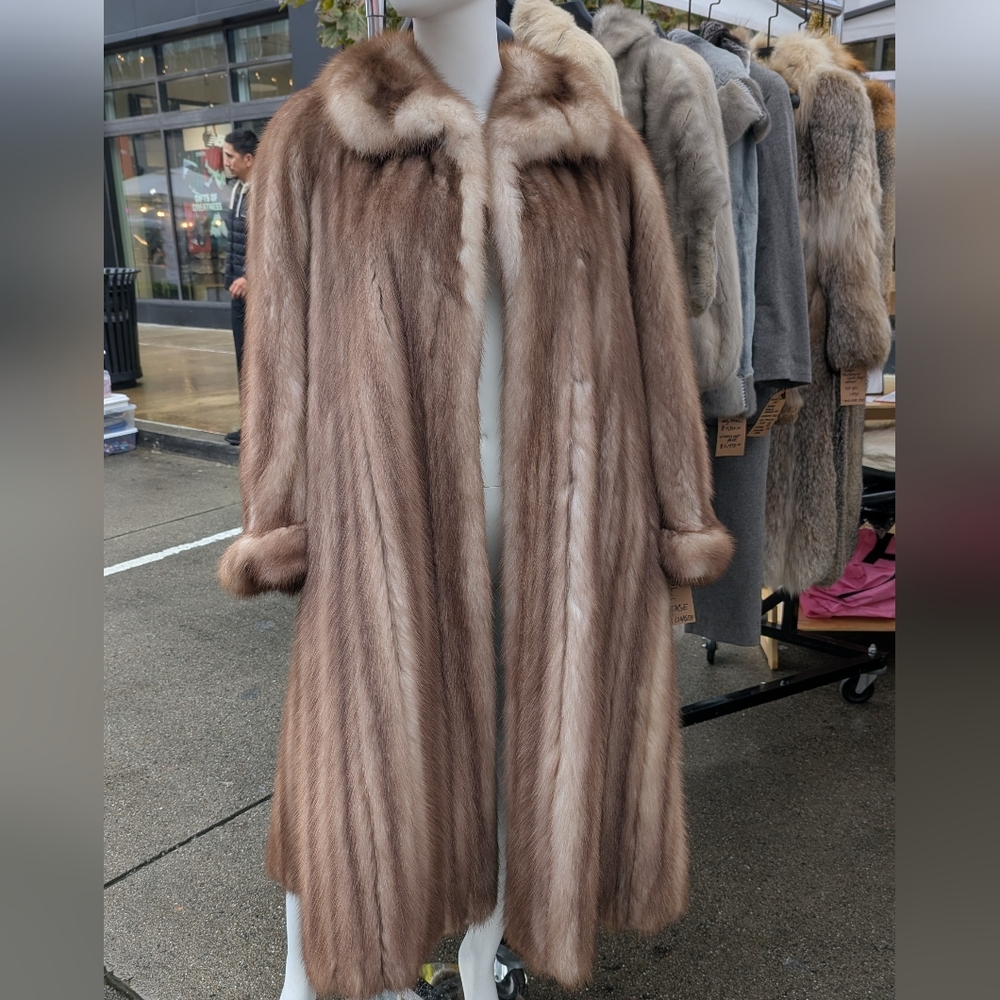 Vintage Stone Marten Fur Coat | Full Length Luxury